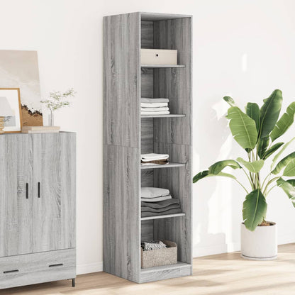 Wardrobe Engineered Wood 50 x 50 x 200 cm 4 Shelves Grey sonoma