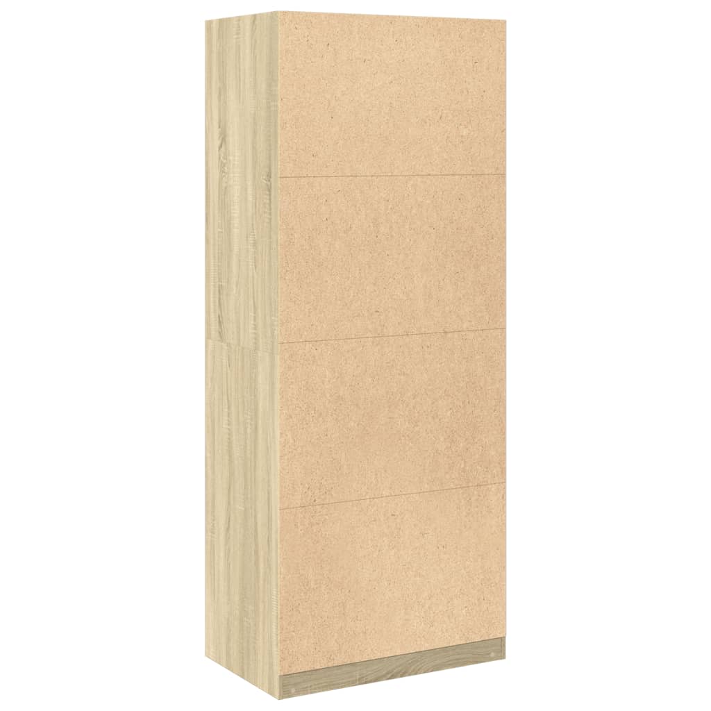 Wardrobe Engineered Wood 80 x 50 x 200 cm 4 Shelves Sonoma oak