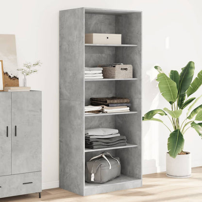Wardrobe Engineered Wood 80 x 50 x 200 cm 4 Shelves Concrete grey