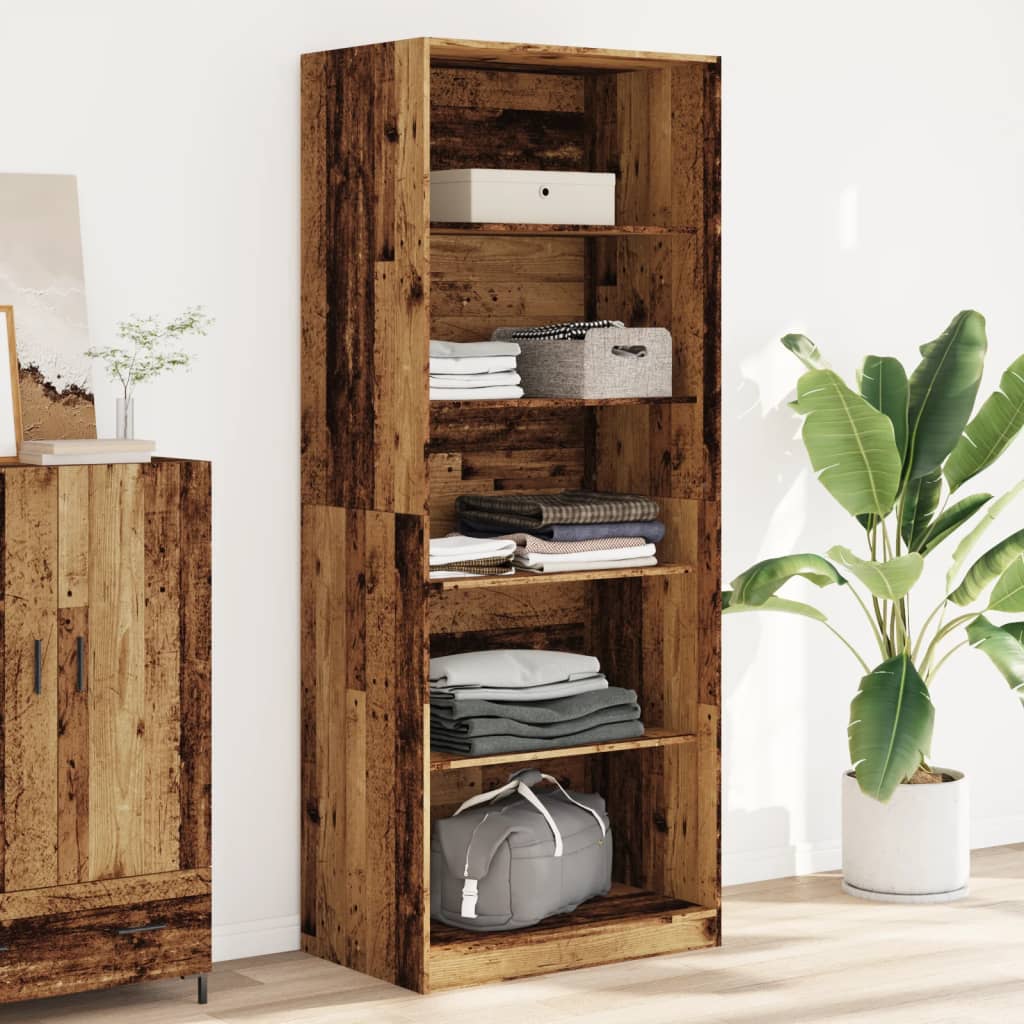 Wardrobe Engineered Wood 80 x 50 x 200 cm 4 Shelves Old wood