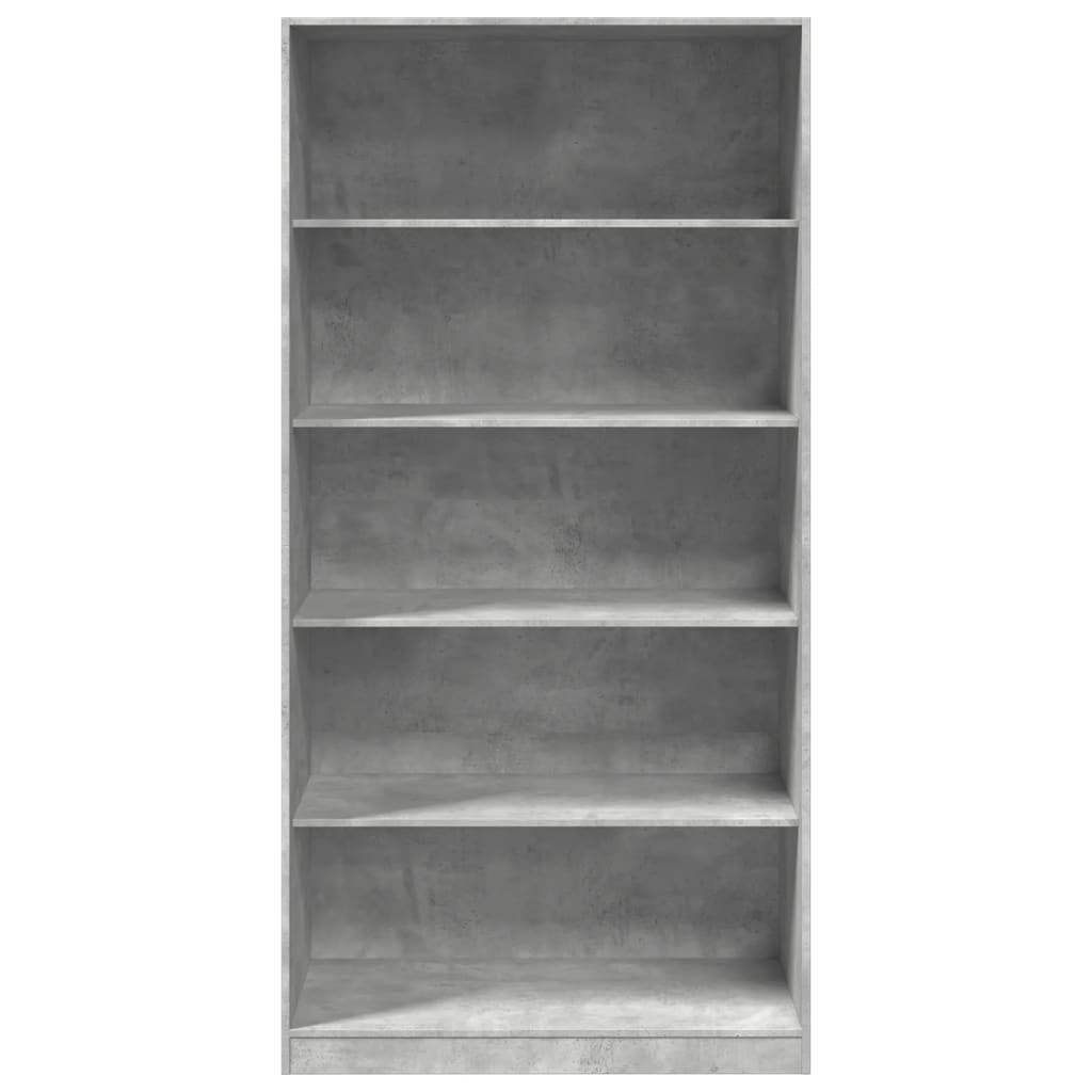 Wardrobe Engineered Wood 100 x 50 x 200 cm 4 Shelves Concrete grey