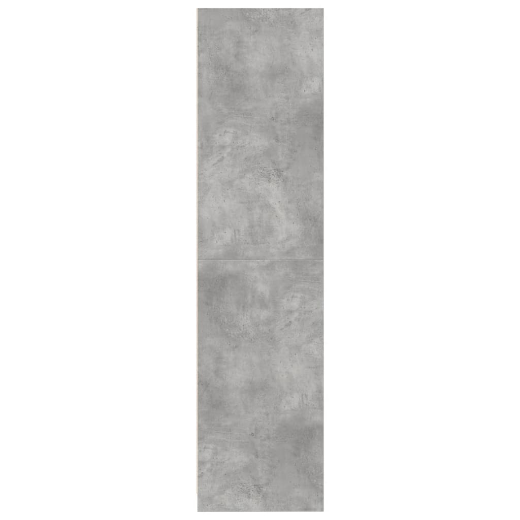 Wardrobe Engineered Wood 100 x 50 x 200 cm 4 Shelves Concrete grey