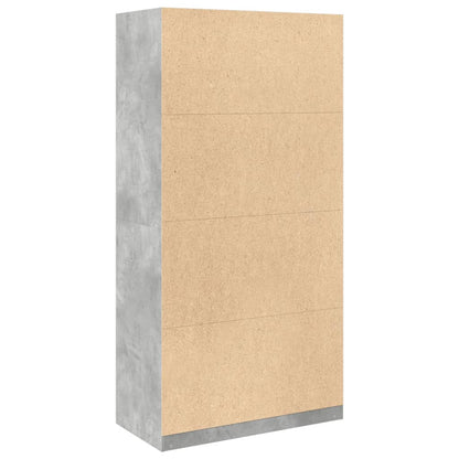 Wardrobe Engineered Wood 100 x 50 x 200 cm 4 Shelves Concrete grey