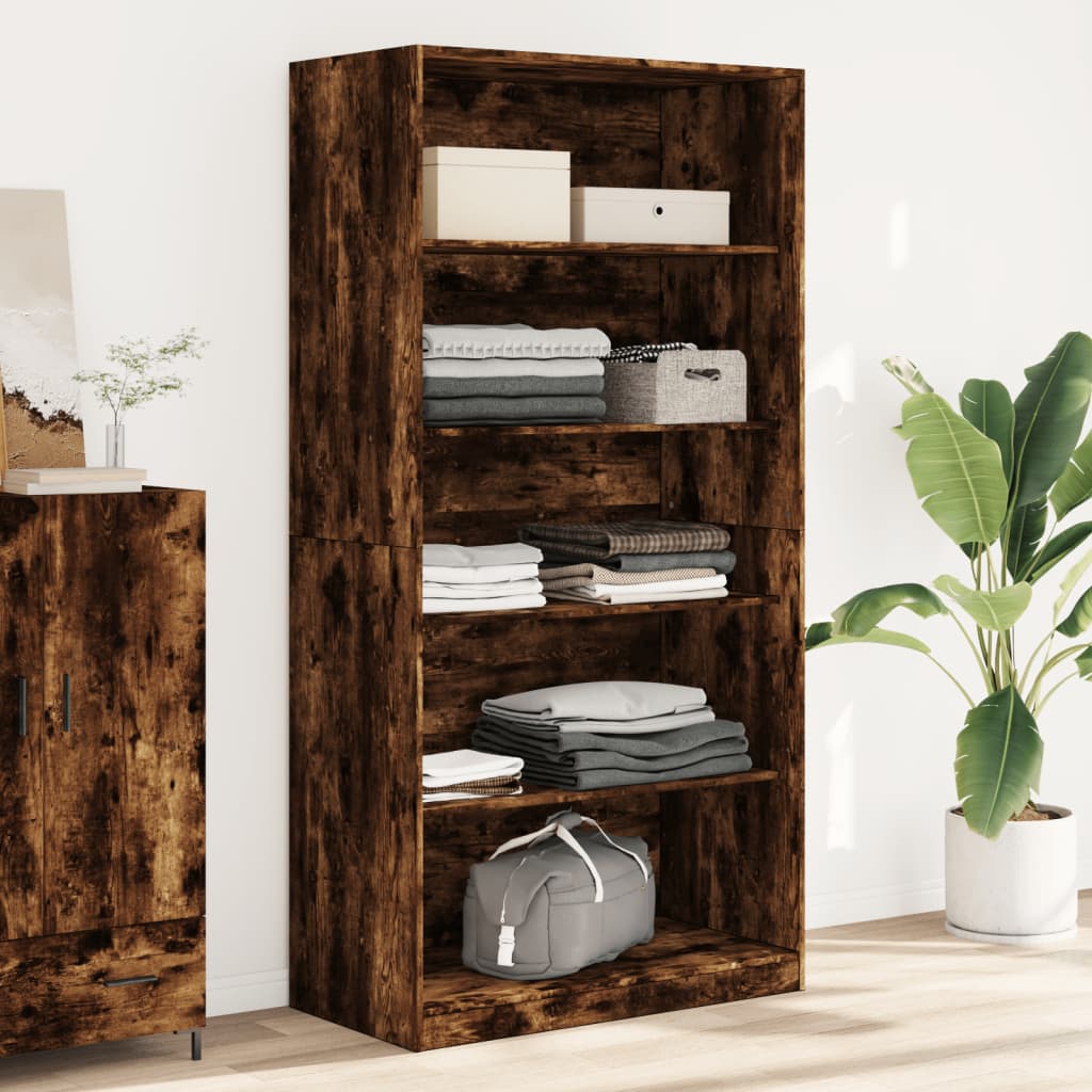 Wardrobe Engineered Wood 100 x 50 x 200 cm 4 Shelves Smoked oak