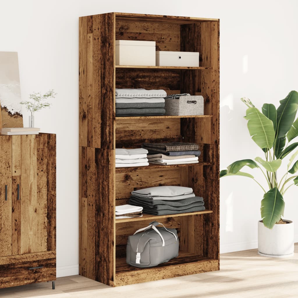 Wardrobe Engineered Wood 100 x 50 x 200 cm 4 Shelves Old wood