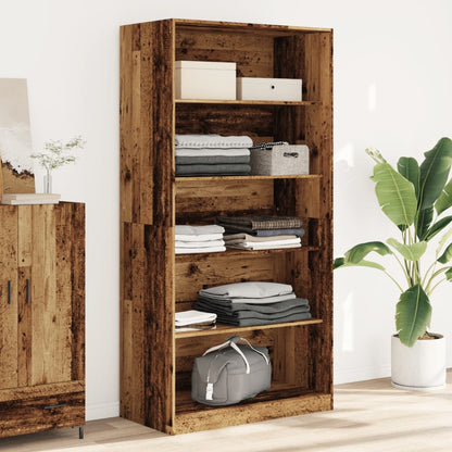 Wardrobe Engineered Wood 100 x 50 x 200 cm 4 Shelves Old wood