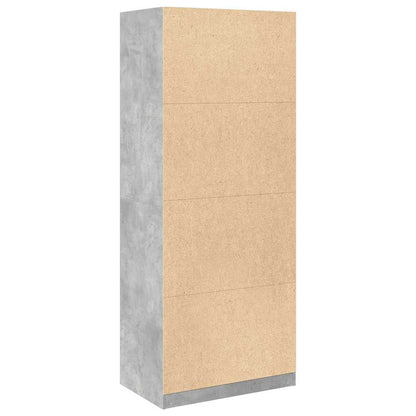 Wardrobe Engineered Wood 80 x 50 x 200 cm 2 Drawers Concrete grey