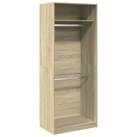 vidaXL Wardrobe Sonoma Oak 80x50x200 cm Engineered Wood 2