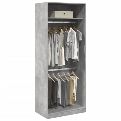 Wardrobe Engineered Wood 80 x 50 x 200 cm 1 Shelf Concrete grey