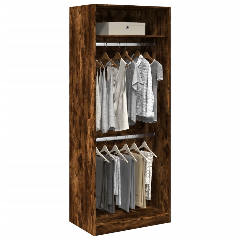 Wardrobe Engineered Wood 80 x 50 x 200 cm 1 Shelf Smoked oak