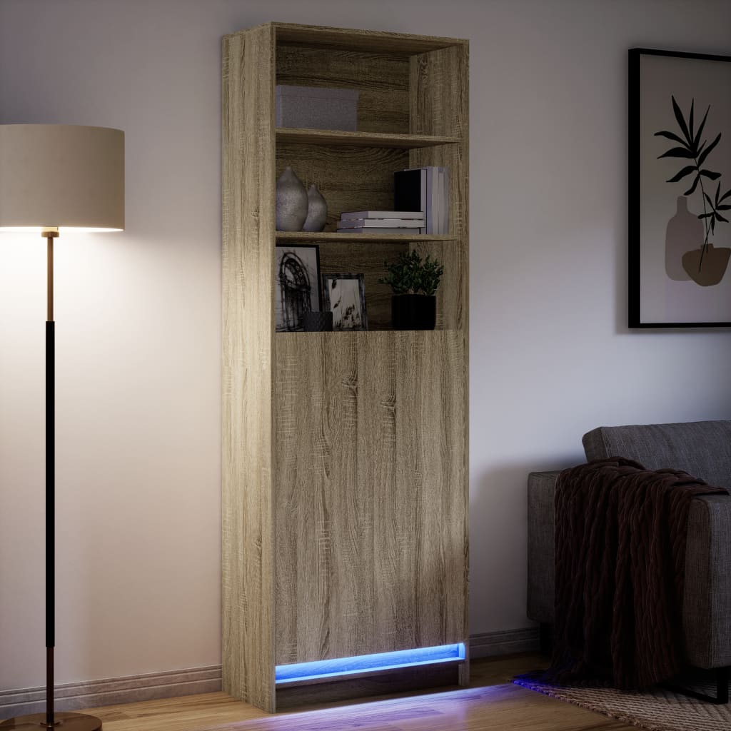 Sideboard with LED 36x32,5x200 cm Engineered Wood Sonoma oak