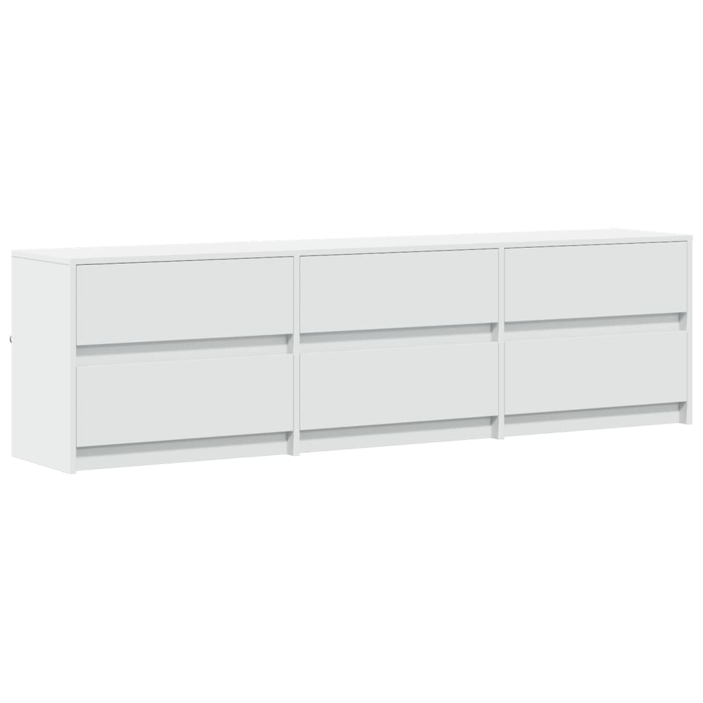 vidaXL TV Cabinet with LED White 180x34x50 cm Engineered Wood 3