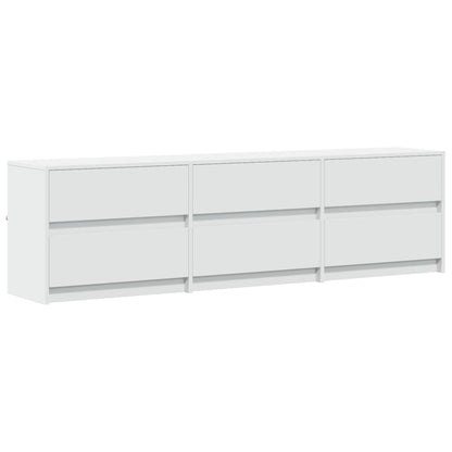 vidaXL TV Cabinet with LED White 180x34x50 cm Engineered Wood 3