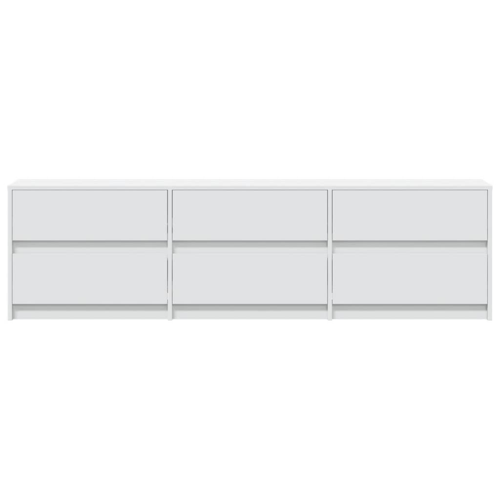 vidaXL TV Cabinet with LED White 180x34x50 cm Engineered Wood 5
