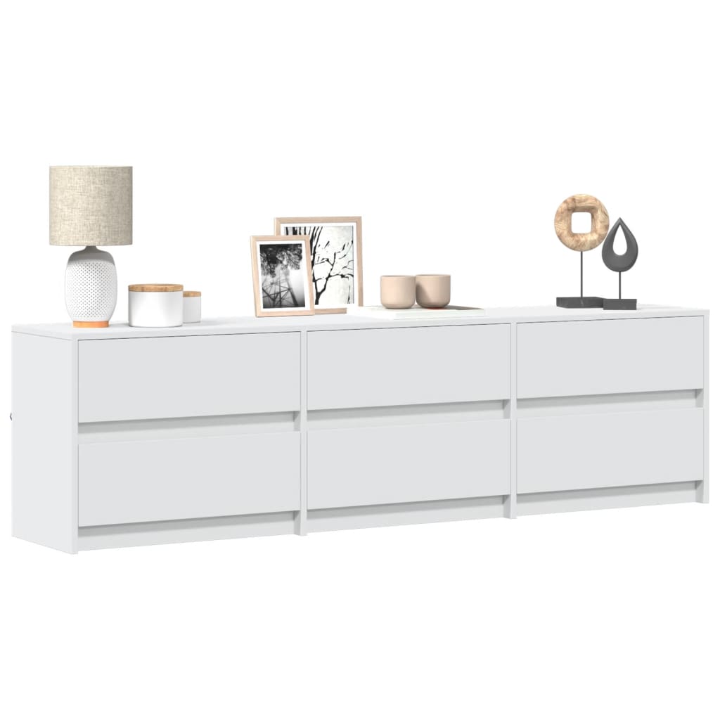 vidaXL TV Cabinet with LED White 180x34x50 cm Engineered Wood 1