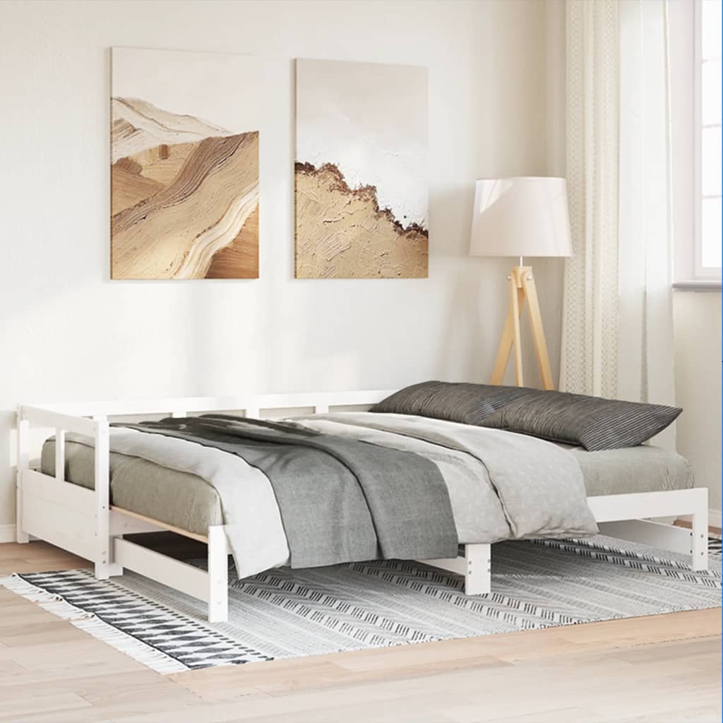 Daybed without Mattress Solid Wood Pine White 200 cm