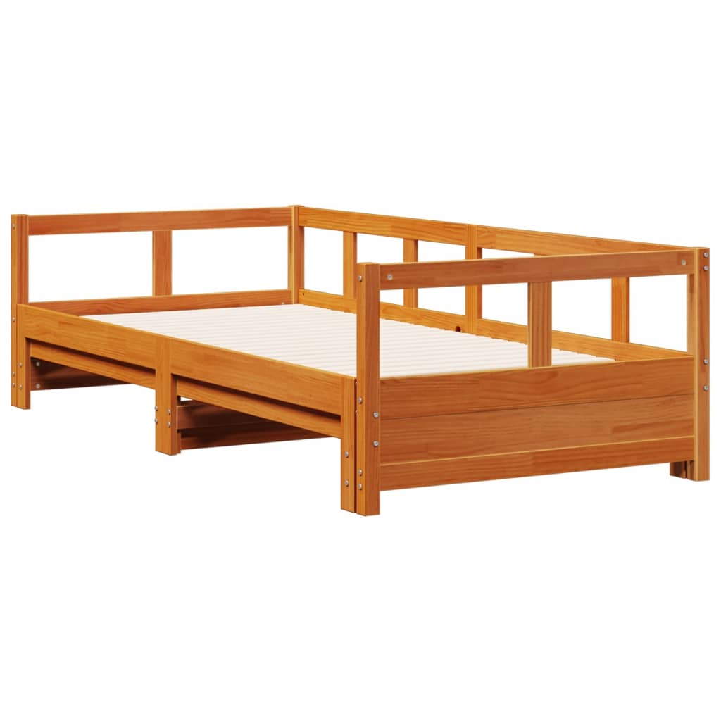 vidaXL Daybed without Mattress Wax Brown 90x190 cm Solid Wood Pine 3