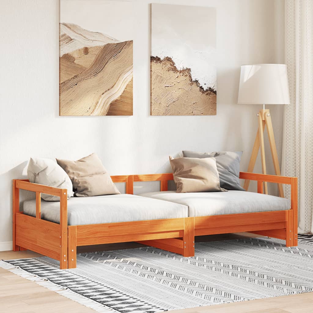 vidaXL Daybed without Mattress Wax Brown 90x190 cm Solid Wood Pine 1