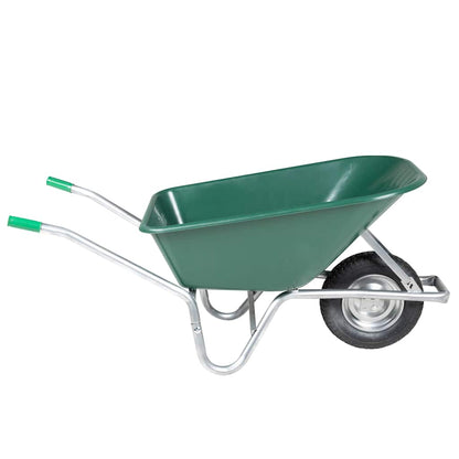 vidaXL Wheelbarrow Green 90 L 150 kg Galvanised Steel and Plastic 2