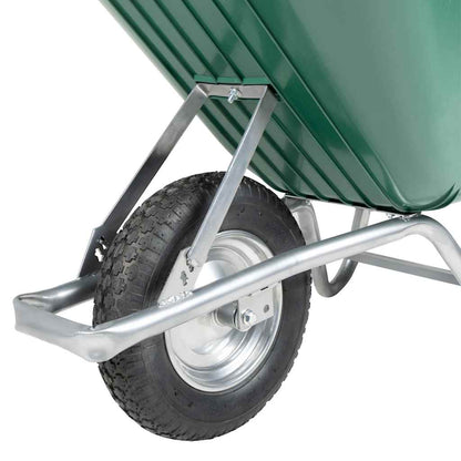 vidaXL Wheelbarrow Green 90 L 150 kg Galvanised Steel and Plastic 5