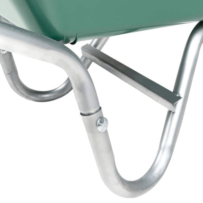 vidaXL Wheelbarrow Green 90 L 150 kg Galvanised Steel and Plastic 6