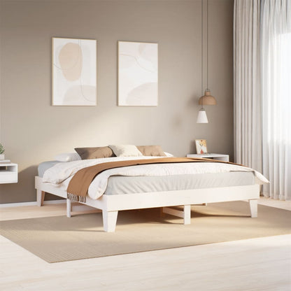 Bed Frame without Mattress Solid Wood Pine Length 200 cm White 200 cm