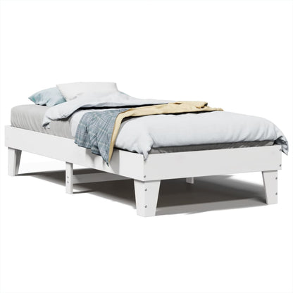 Bed Frame without Mattress Solid Wood Pine Length 200 cm White 100 cm