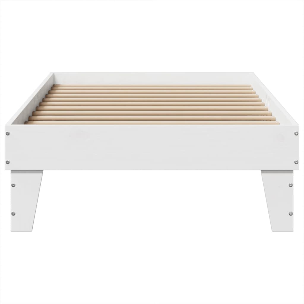 Bed Frame without Mattress Solid Wood Pine Length 200 cm White 100 cm