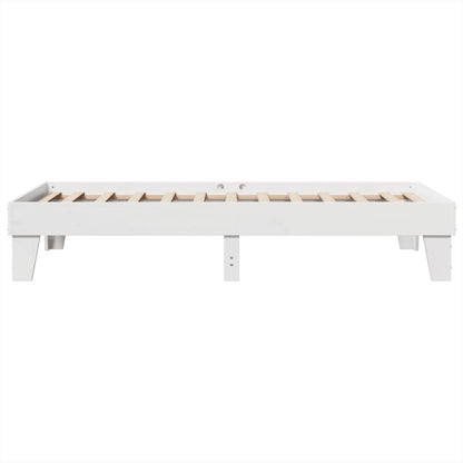Bed Frame without Mattress Solid Wood Pine Length 200 cm White 100 cm