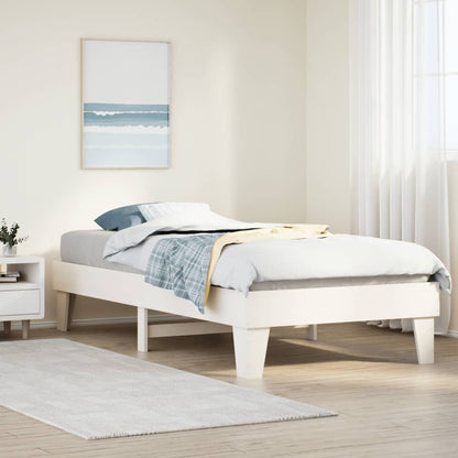 Bed Frame without Mattress Solid Wood Pine Length 200 cm White 90 cm