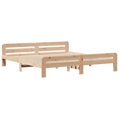 Bed Frame without Mattress Solid Wood Pine Natural 200 cm 200 cm