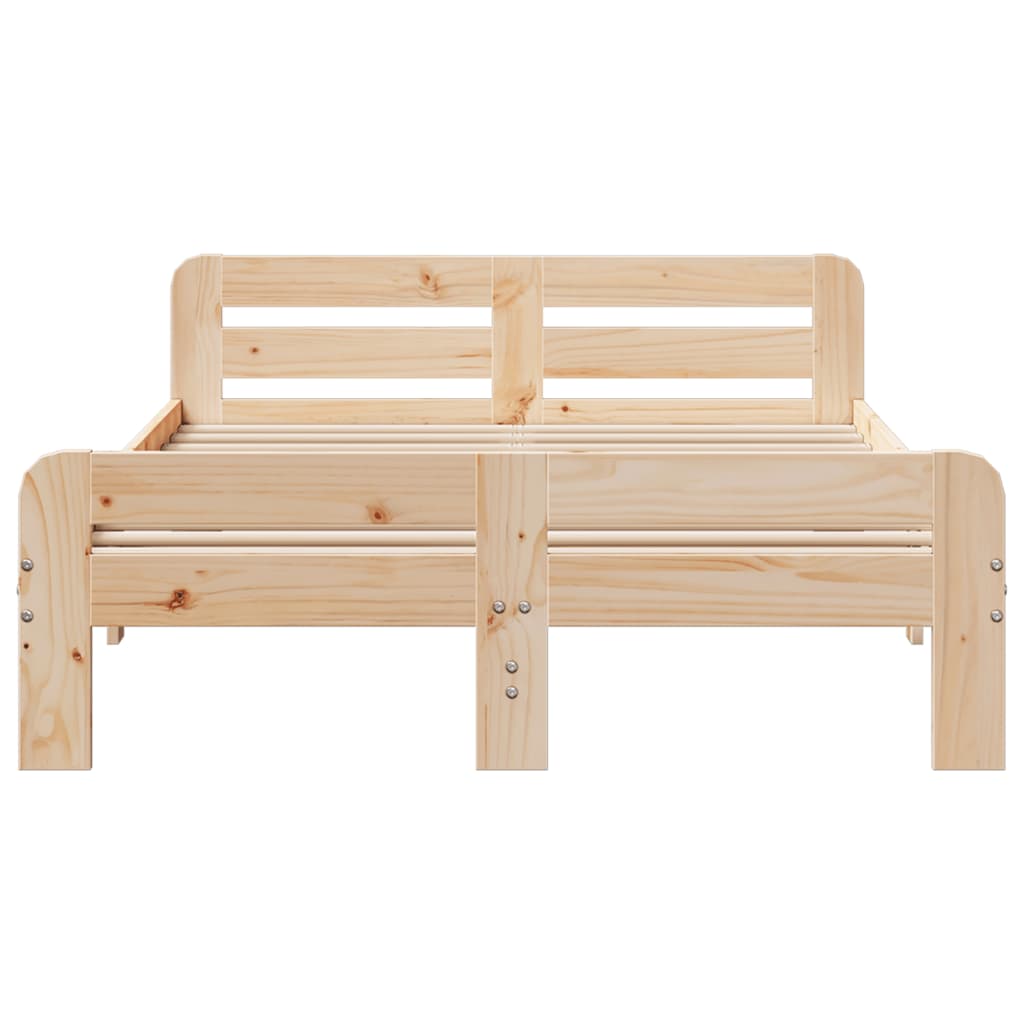 Bed Frame without Mattress Solid Wood Pine Natural 200 cm 200 cm
