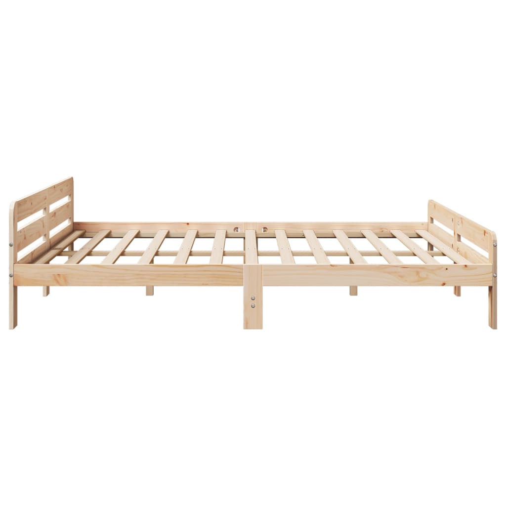 Bed Frame without Mattress Solid Wood Pine Natural 200 cm 200 cm