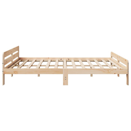Bed Frame without Mattress Solid Wood Pine Natural 200 cm 200 cm