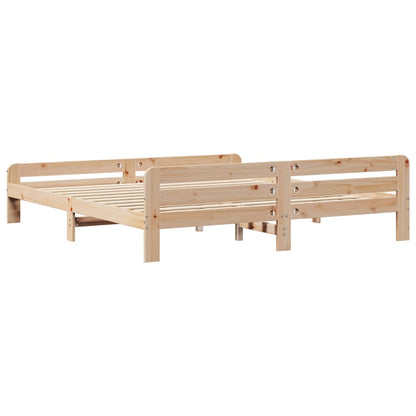 Bed Frame without Mattress Solid Wood Pine Natural 200 cm 200 cm