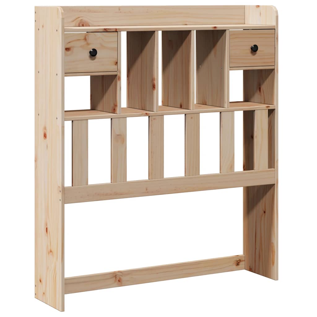 Headboard with Storage Solid Wood Pine Natural 100 cm