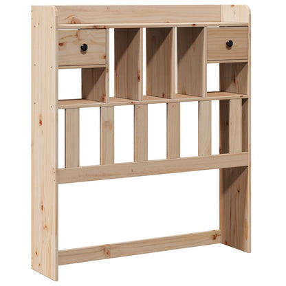 Headboard with Storage Solid Wood Pine Natural 100 cm