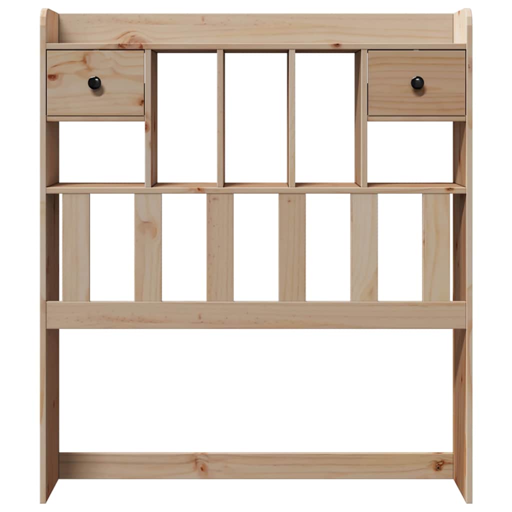 Headboard with Storage Solid Wood Pine Natural 100 cm
