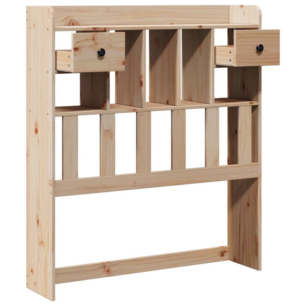Headboard with Storage Solid Wood Pine Natural 100 cm