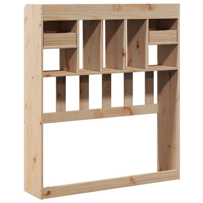 Headboard with Storage Solid Wood Pine Natural 100 cm