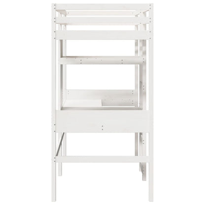 vidaXL Loft Bed Frame without Mattress White 80x200cm Solid Wood Pine 5