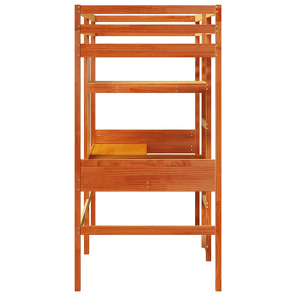 vidaXL Loft Bed Frame without mattress Wax Brown 90x190cm 5