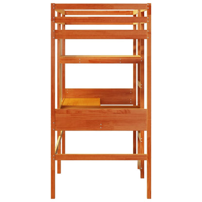 vidaXL Loft Bed Frame without Mattress Wax Brown 75x190cm 5