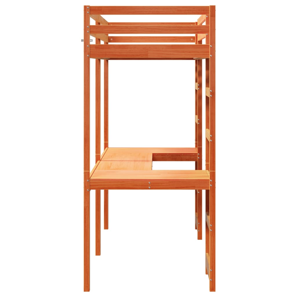 vidaXL Loft Bed Frame without Mattress Wax Brown 80x200 cm 5