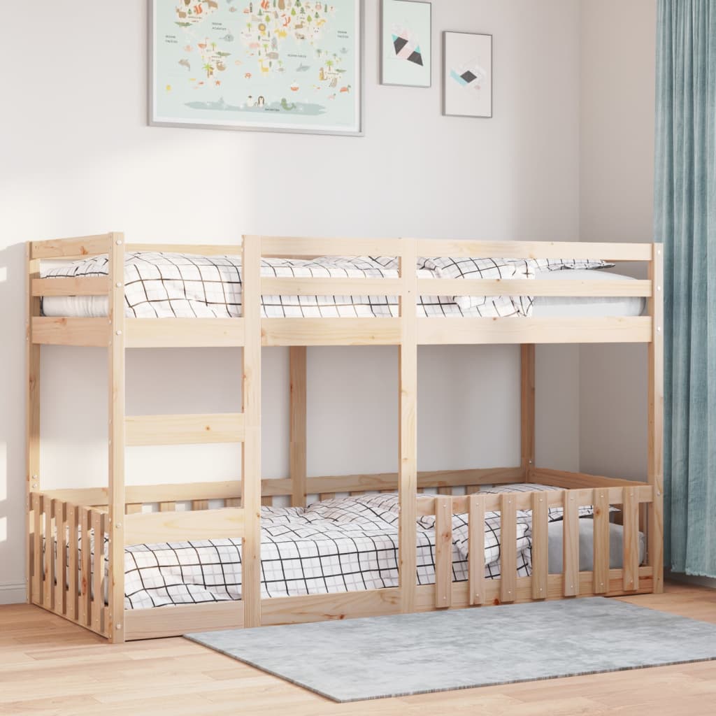 Bunk Bed Solid Wood Pine Natural 80 cm 200 cm