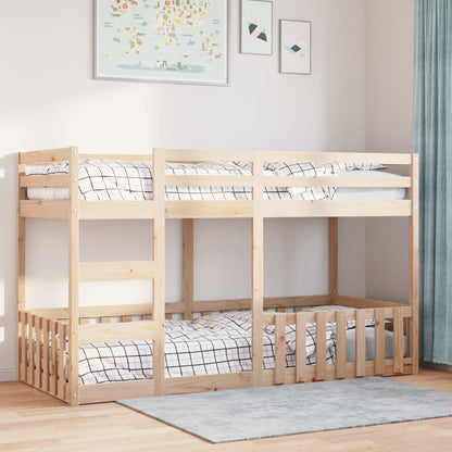 Bunk Bed Solid Wood Pine Natural 80 cm 200 cm