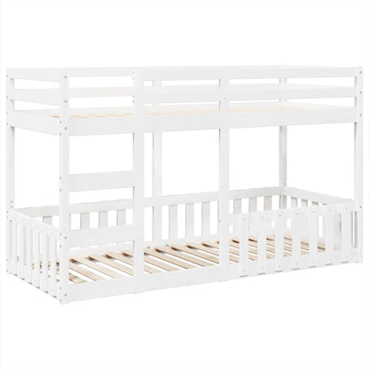 Bunk Bed Solid Wood Pine White 80 cm 200 cm