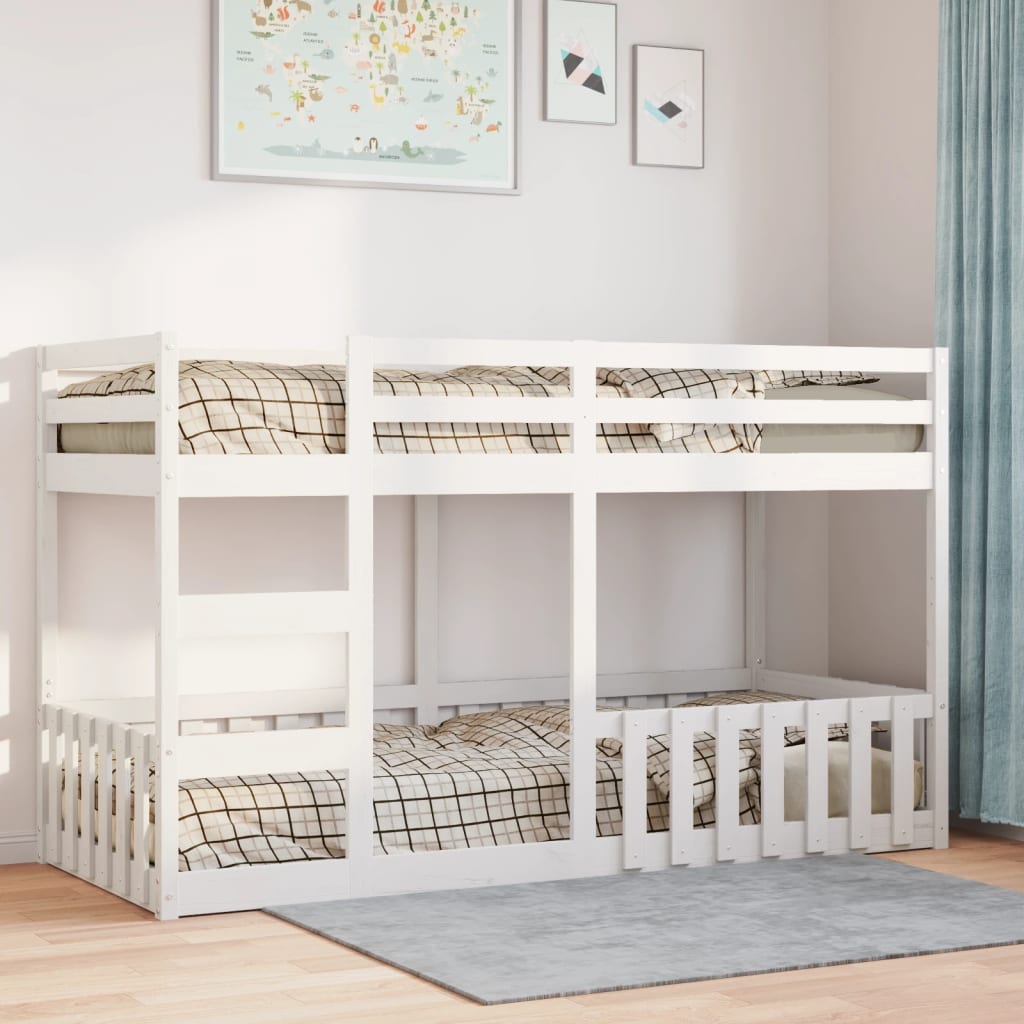vidaXL Bunk Bed White 80x200 cm Solid Wood Pine 3