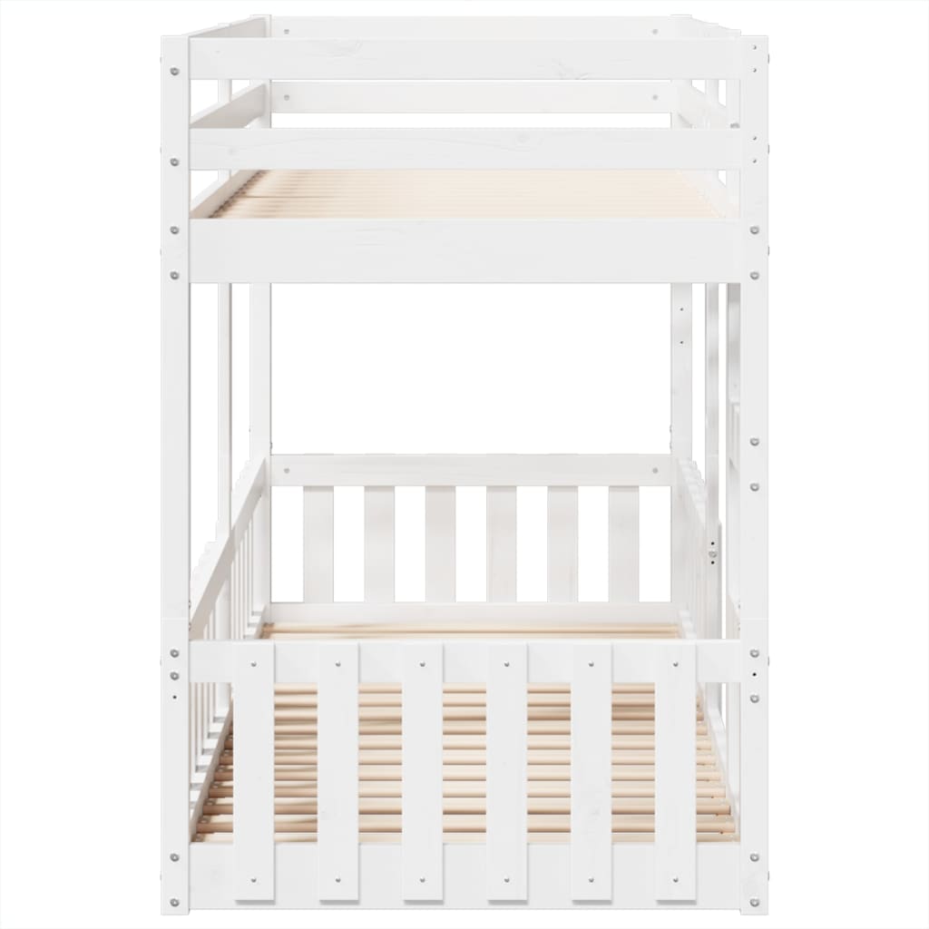 vidaXL Bunk Bed White 80x200 cm Solid Wood Pine 6