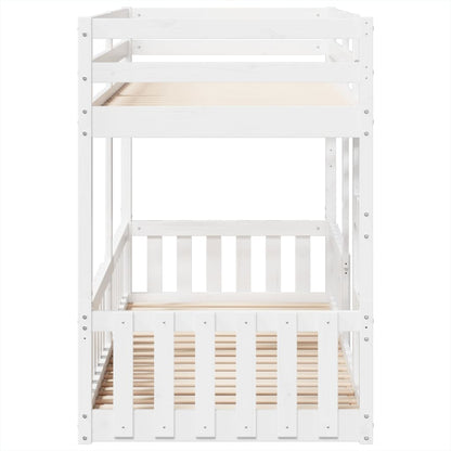 vidaXL Bunk Bed White 80x200 cm Solid Wood Pine 6